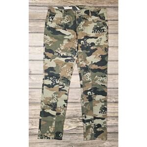 VOLCOM Womens Slim Chino Trousers Green Camouflage Cotton Sz 11